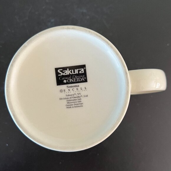 Vintage SAKURA Oneida Excell SONOMA Apples Grapes Pears Fruit Stoneware Mug - Picture 7 of 8